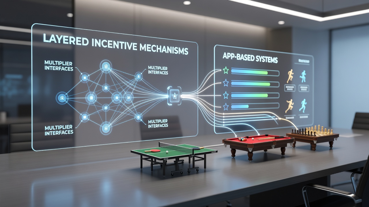 Mobile app interface showing layered bonus connections between crash multipliers and blackjack tables during a live sports event