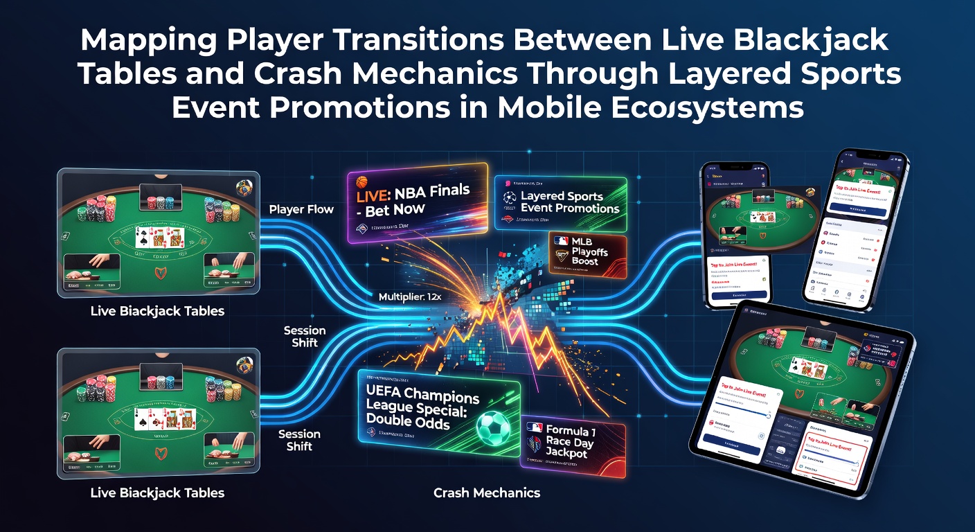 Mobile casino interface showing live blackjack tables transitioning to crash game mechanics with sports event promotion overlays in a digital ecosystem