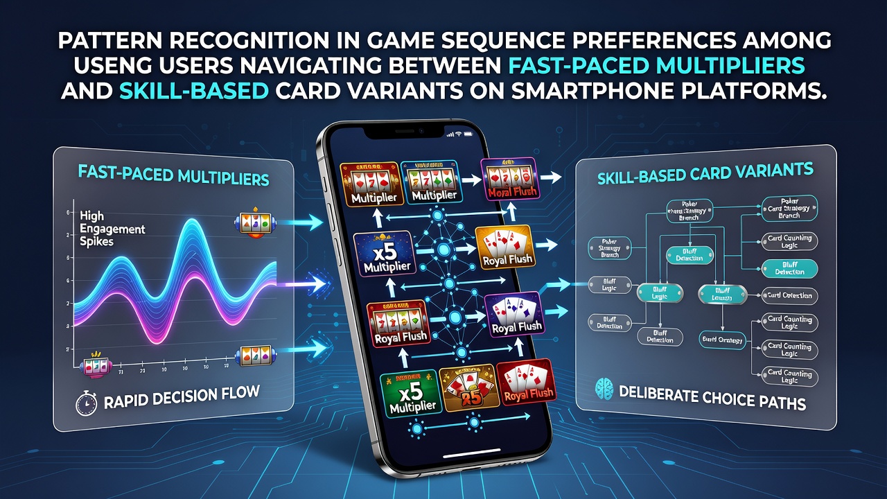 Smartphone screen displaying transitions between multiplier crash games and skill-based card tables in a mobile casino app interface